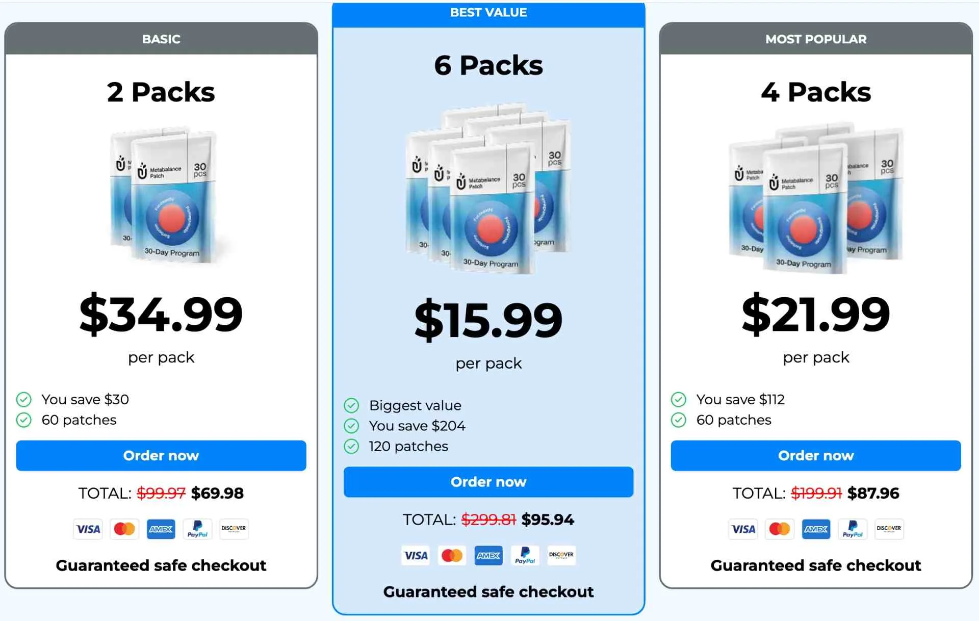 Purisaki Berberine Patch Order Page — Pricing Packages